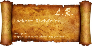Lackner Richárd névjegykártya