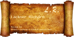 Lackner Richárd névjegykártya